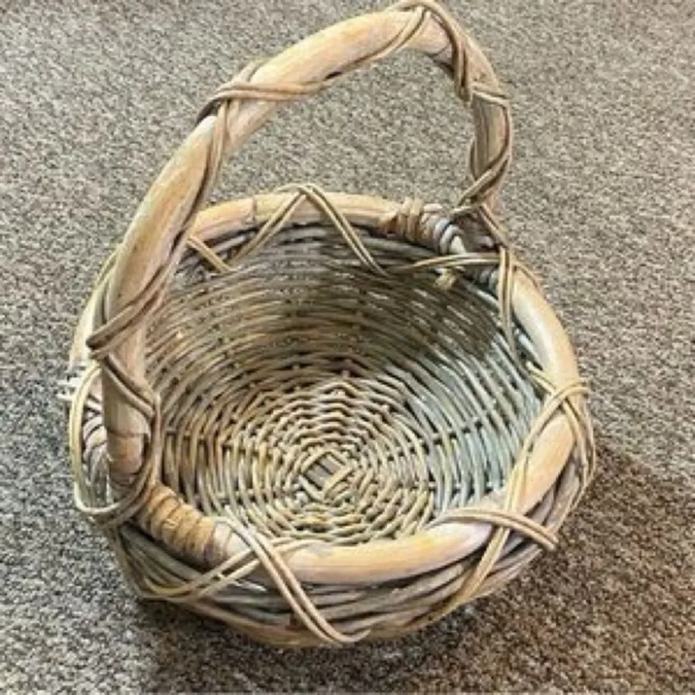 Rustic Woven Basket with Handle